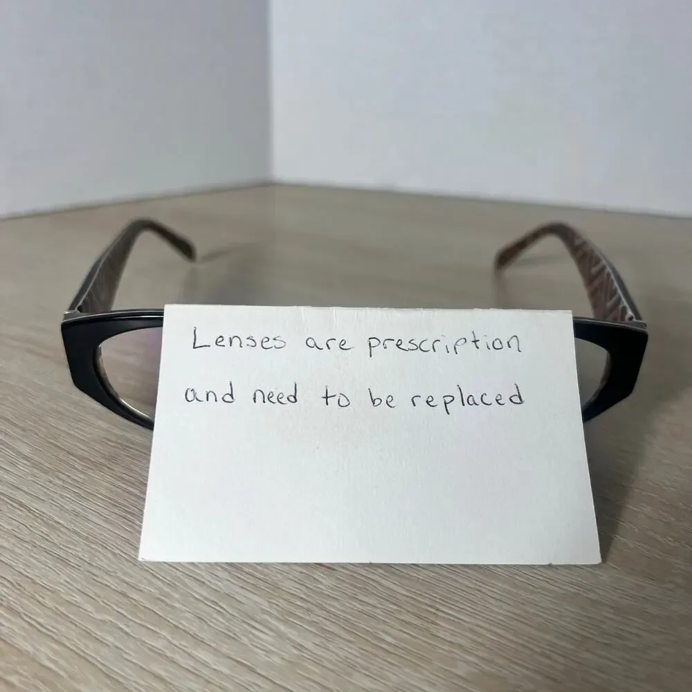 Prada VPR-03P MAS-1O1 Eyeglasses Geometric Pattern Black 53-17-140 READ DESC - Picture 2 of 12